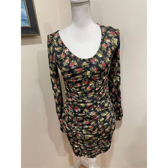 Urban Outfitters UO Dalton Ruched Mesh Mini Dress Size S - Picture 4 of 9